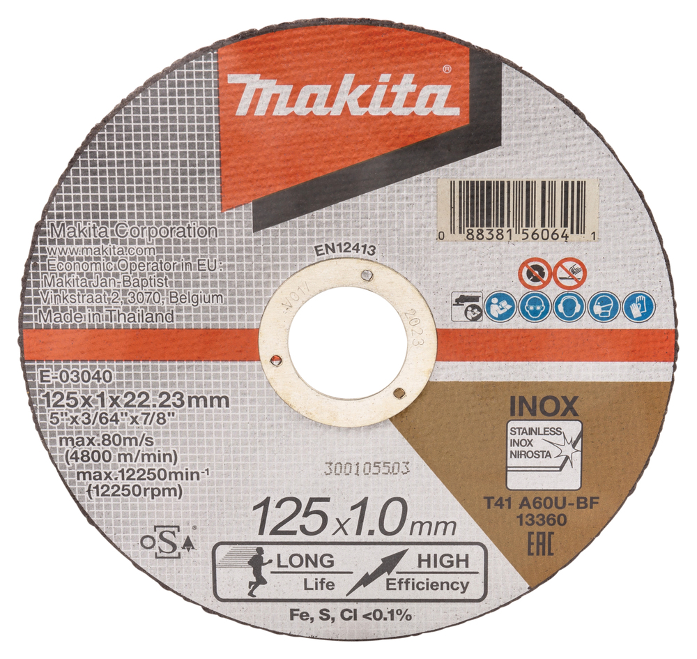 Cutting disc 125 x 1,0 x 22.23 mm, A60U