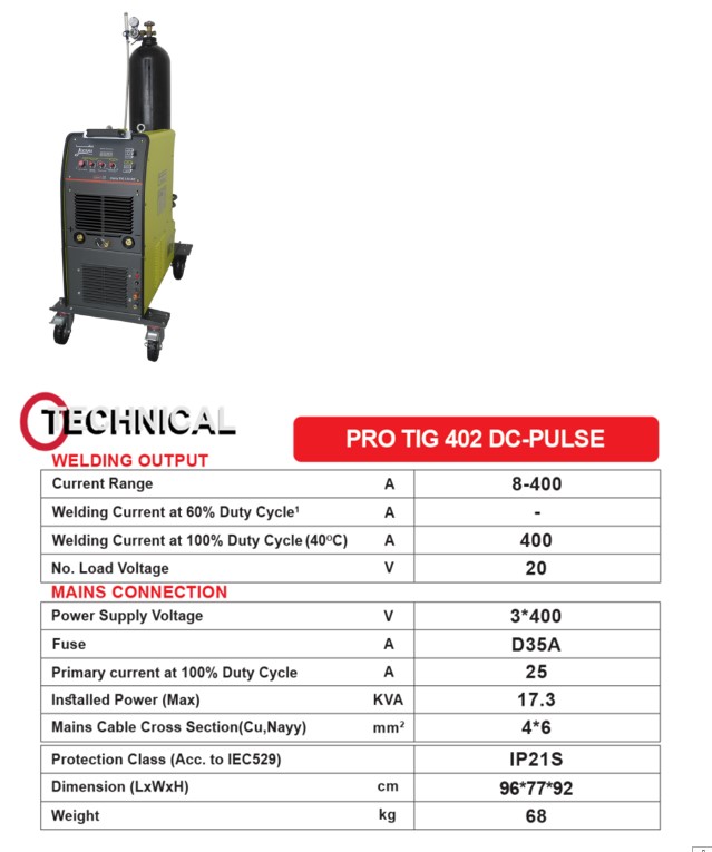 PRO TIG 402 DC-PULSE – TIG Welding Machine Water Cooled – Joosha Three-phase TIG