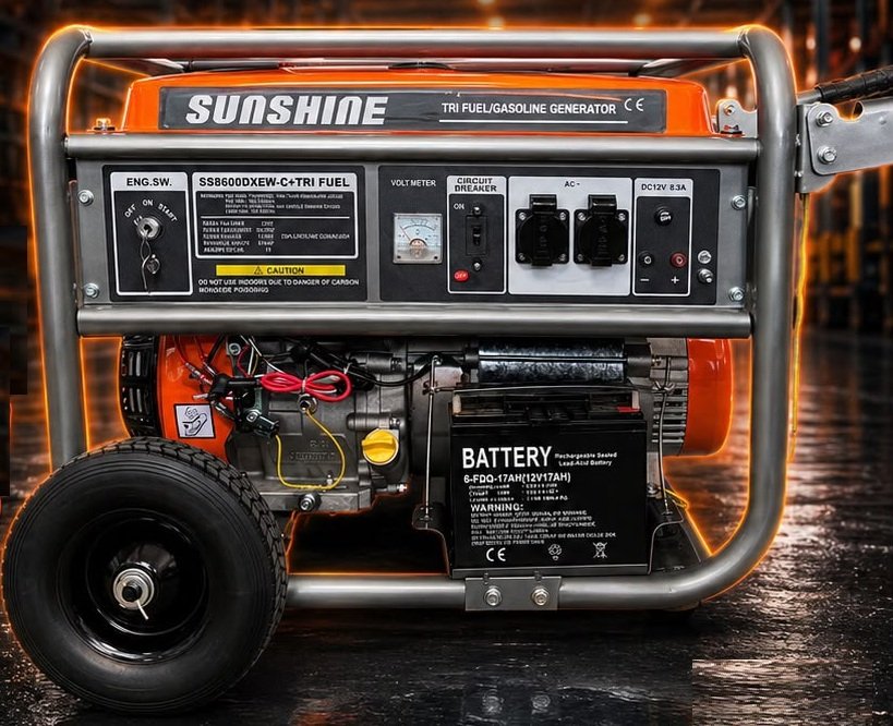 SUNSHINE SS8600DXEW-C TRI-FUEL GASOLINE GENERATOR 8.0KW