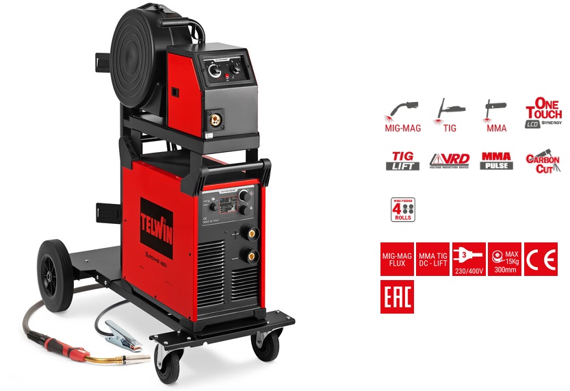 Telwin 816905 SuperMIG 450i Multiprocess inverter welding machine