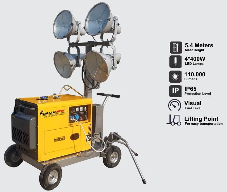 BlackSmith BS1600D Diesel Engine Operated Tower Lights